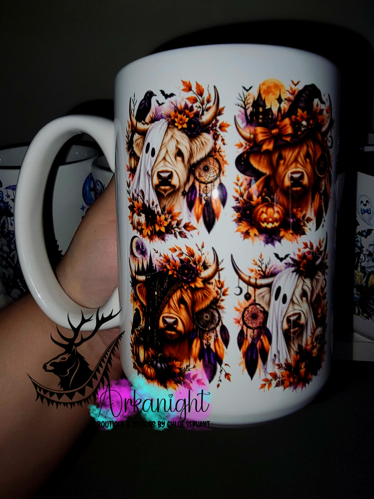 Tasse en céramique sur commande - Collection Automne et Halloween 2026 ♡ Vache Highland Rousse