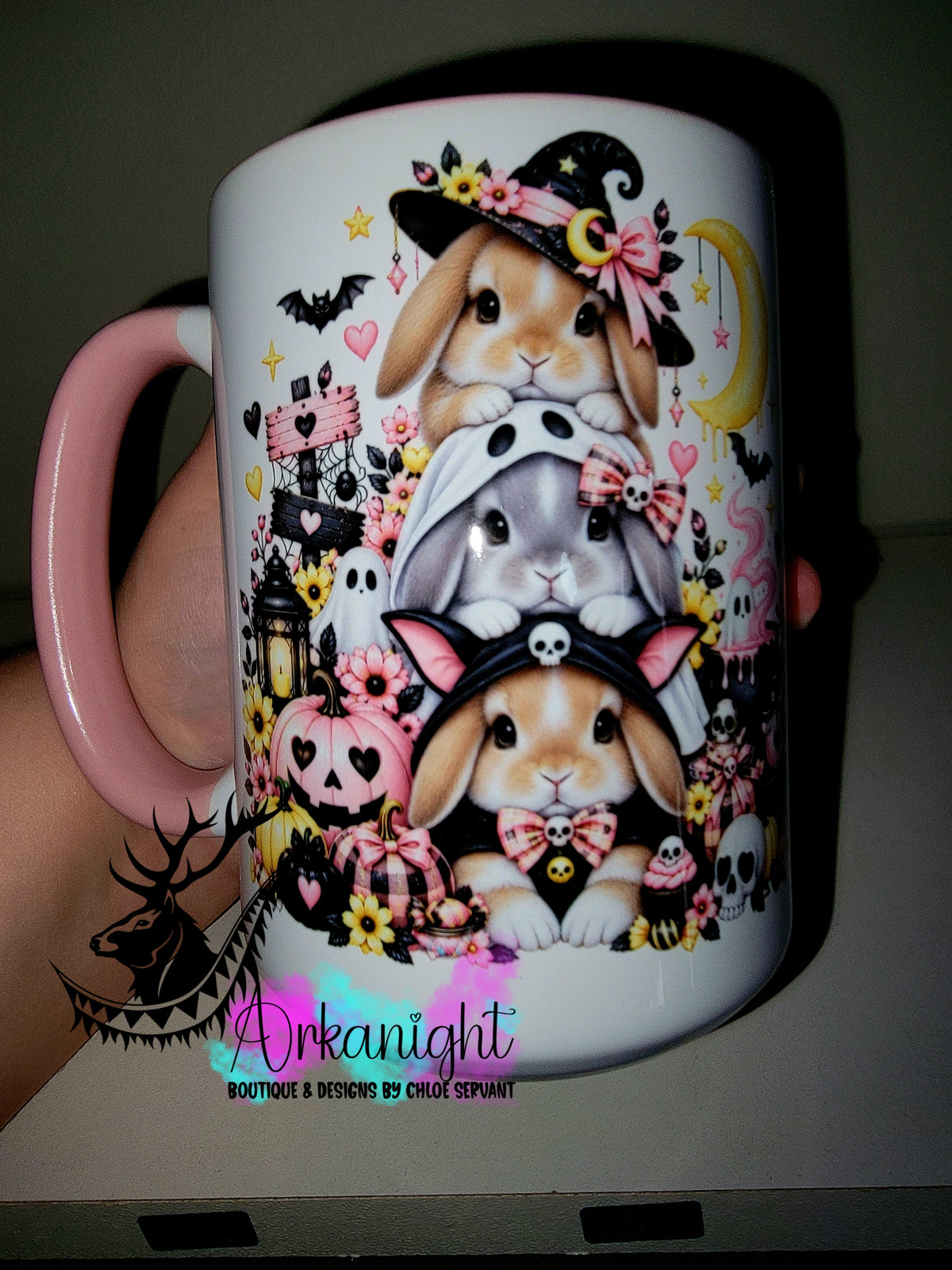 Tasse en céramique sur commande - Collection Automne et Halloween 2026 ♡ Trio D'animaux ♡ Lapin