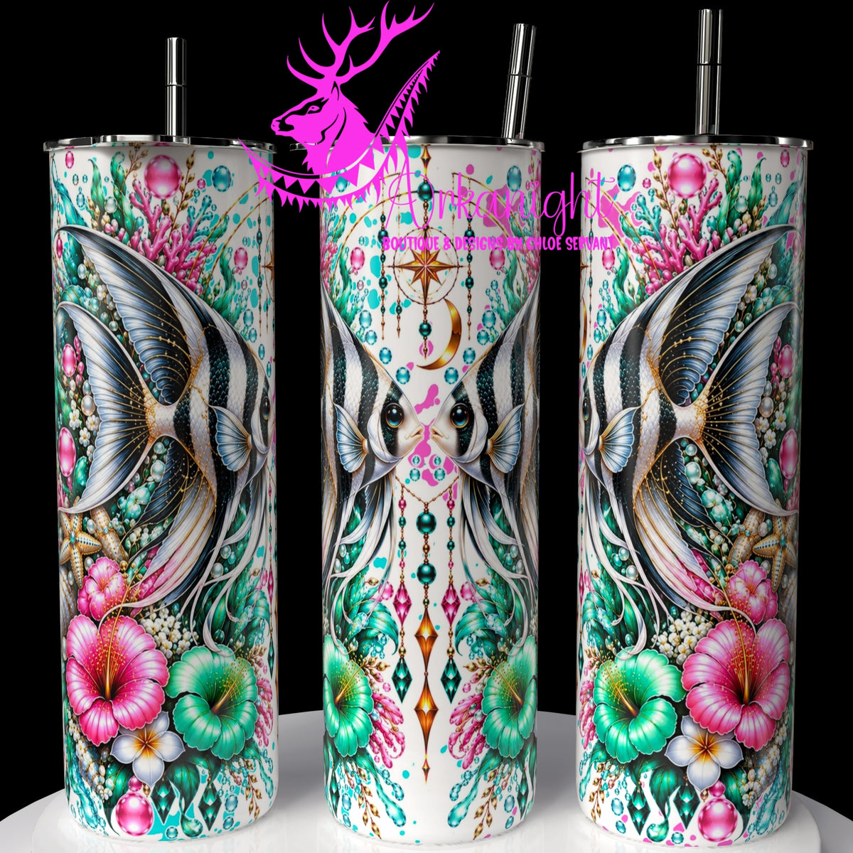 Gourde sur commande ♡ Collection   Animaux - Cycle Lunaire ♡ Poisson-Ange