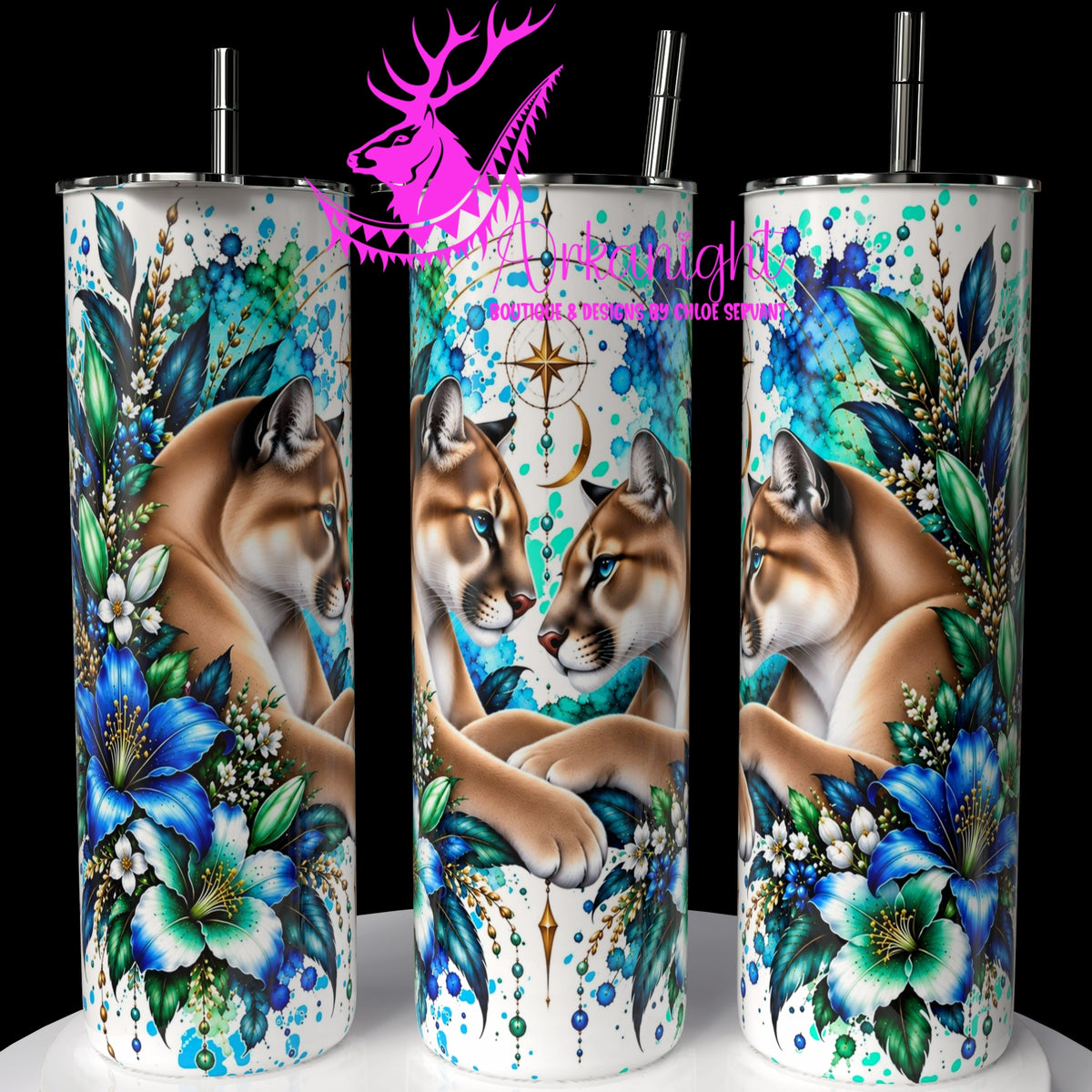 Gourde sur commande ♡ Collection   Animaux - Cycle Lunaire ♡ Cougar