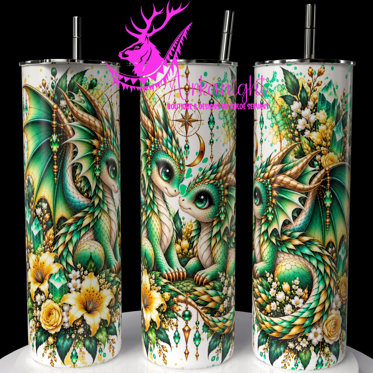 Numérique ♡Collection Animaux - Cycle Lunaire ♡ Dragon ♡ Vert & Jaune