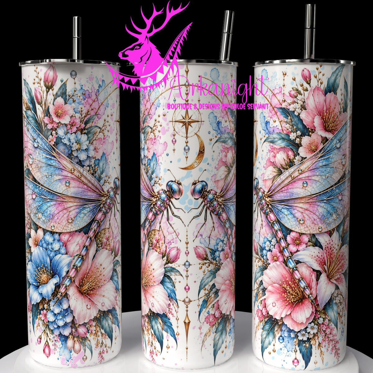 Gourde sur commande ♡ Collection   Animaux - Cycle Lunaire ♡ Libellules