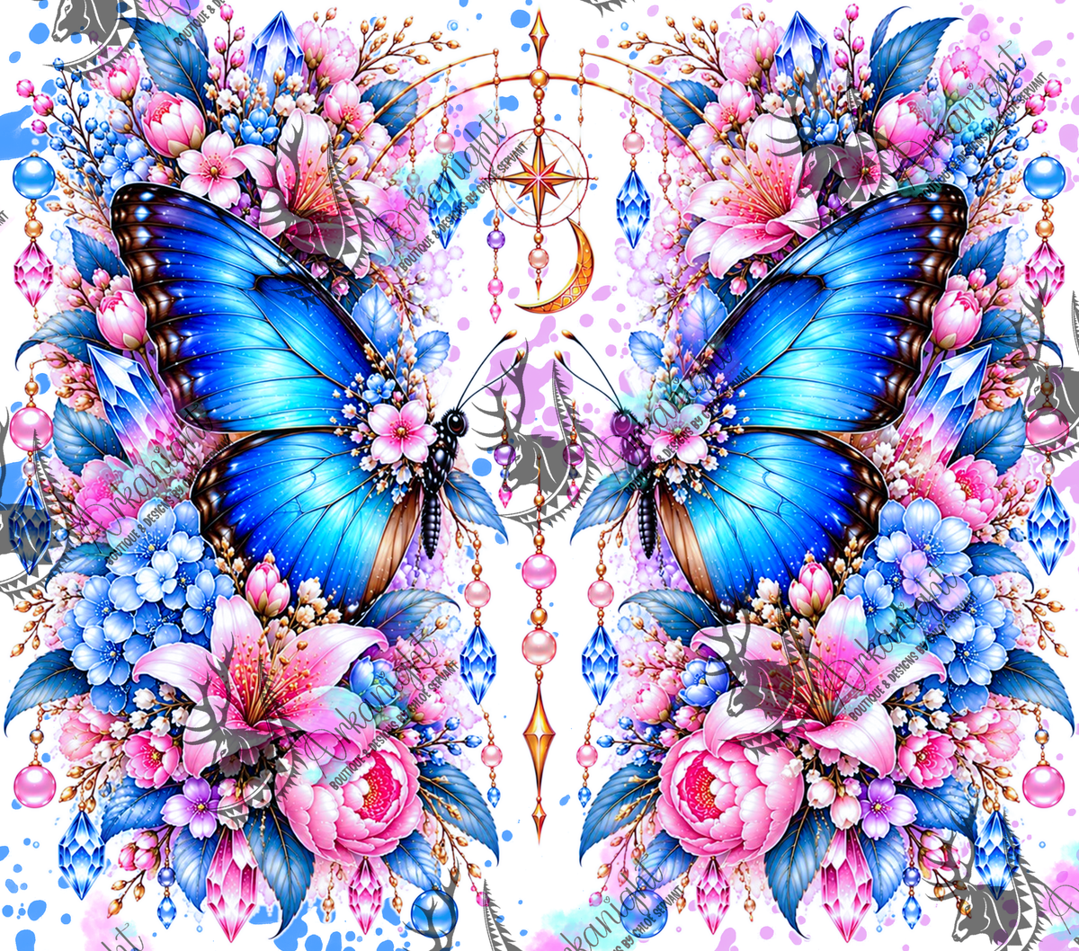 Numérique ♡Collection Animaux - Cycle Lunaire ♡ Papillon morph bleu