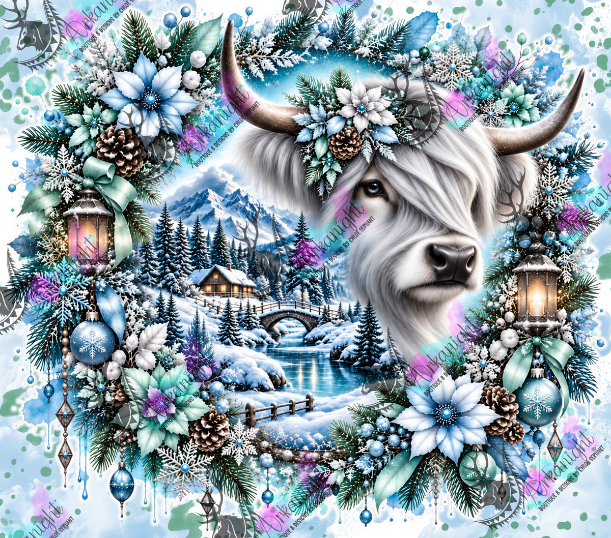 Numérique ♡Collection Hiver 2026-2027 ♡ Double Exposition ♡ Vache Highland Grise