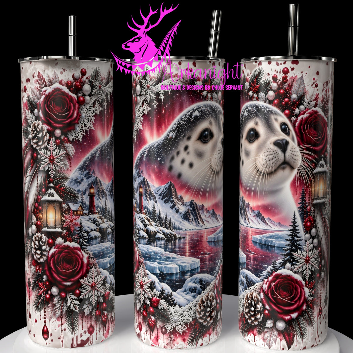 Gourde sur commande ♡ Collection  Hiver 2026-2027 ♡ Double Exposition Hiver ♡ Phoque