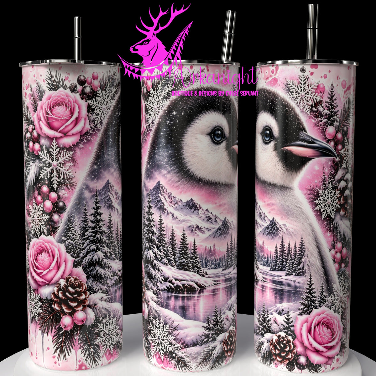 Gourde sur commande ♡ Collection  Hiver 2026-2027 ♡ Double Exposition Hiver ♡ Pingouin