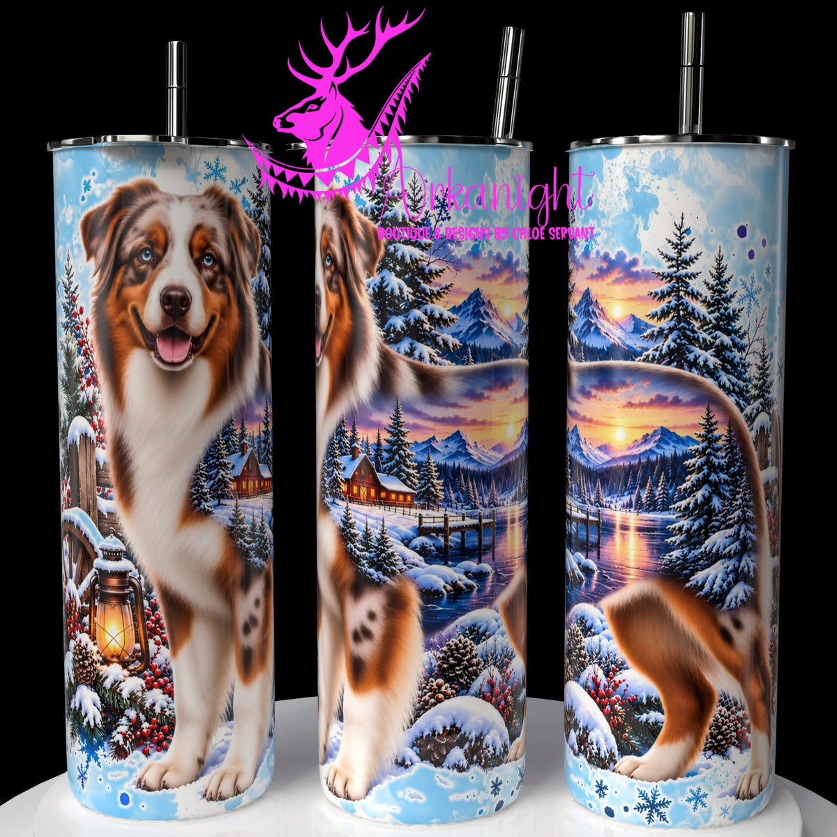 Gourde sur commande ♡ Collection  Hiver 2026-2027 ♡ Double Exposition au Chalet ♡ Berger Australien