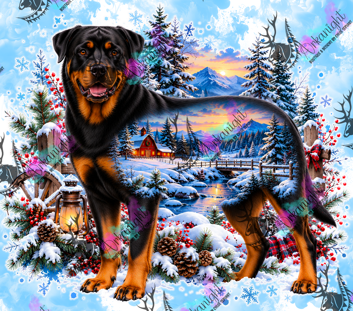 Numérique ♡Collection Hiver 2026-2027 ♡ Double Exposition au chalet ♡ Rottweilers
