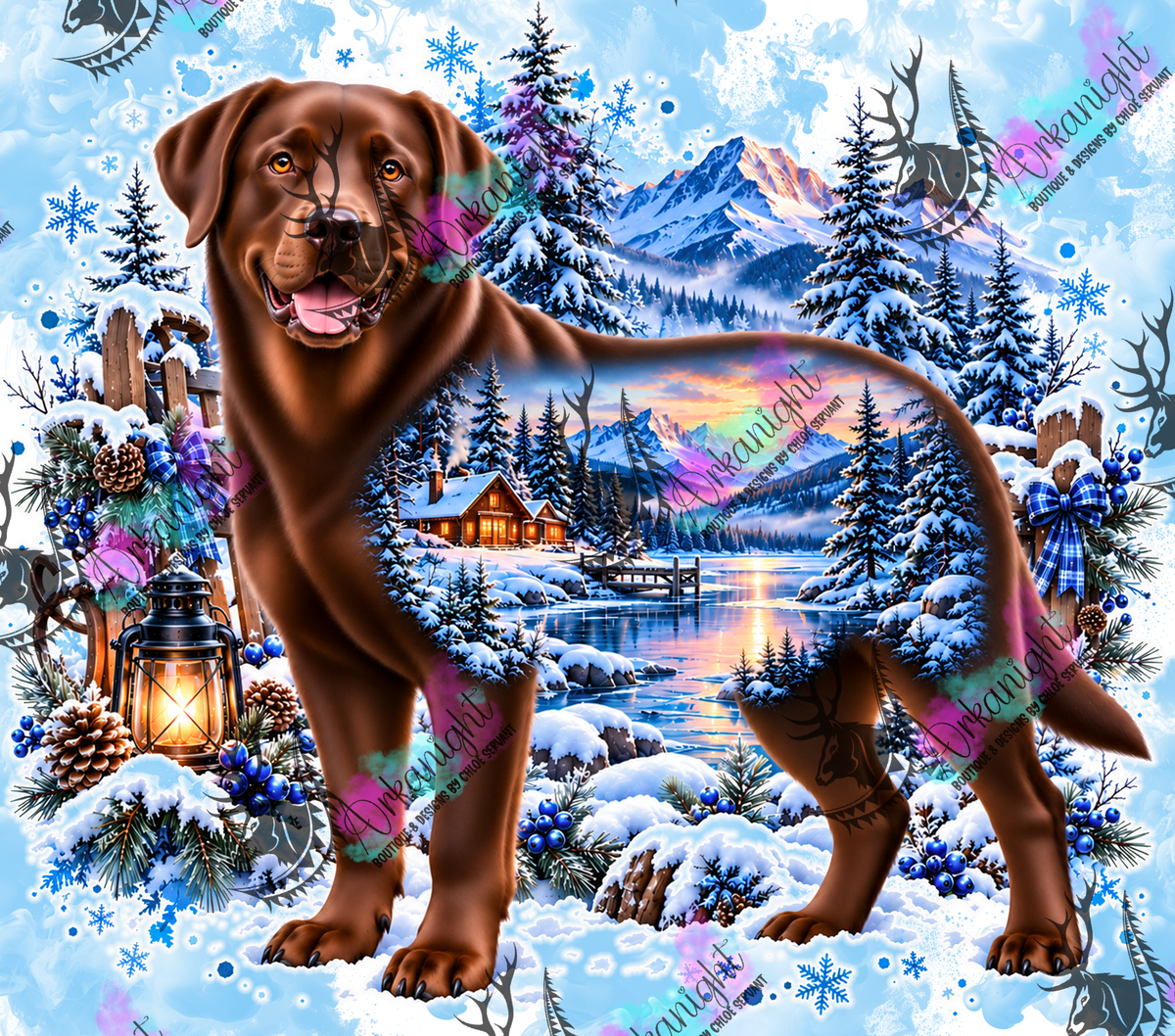 Numérique ♡Collection Hiver 2026-2027 ♡ Double Exposition au chalet ♡ Labrador Brun
