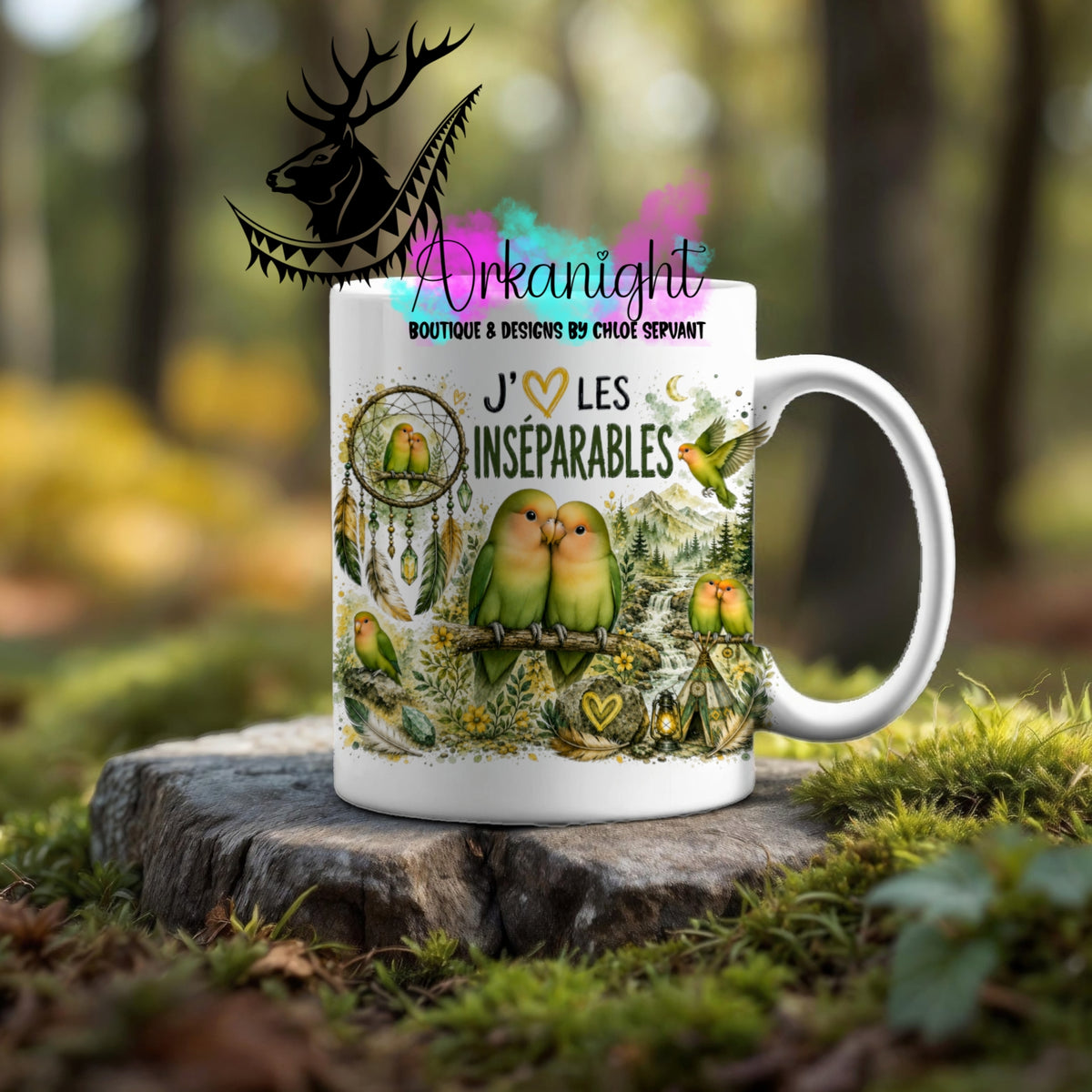 Tasse en céramique sur commande - Collection Boho Capteur de rêve ♡ Inséparables