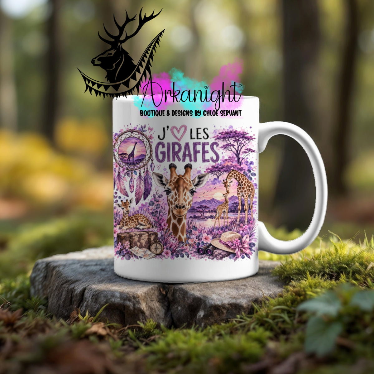 Numérique - Tasse en céramique - Collection Boho Capteur de rêve ♡ Girafe