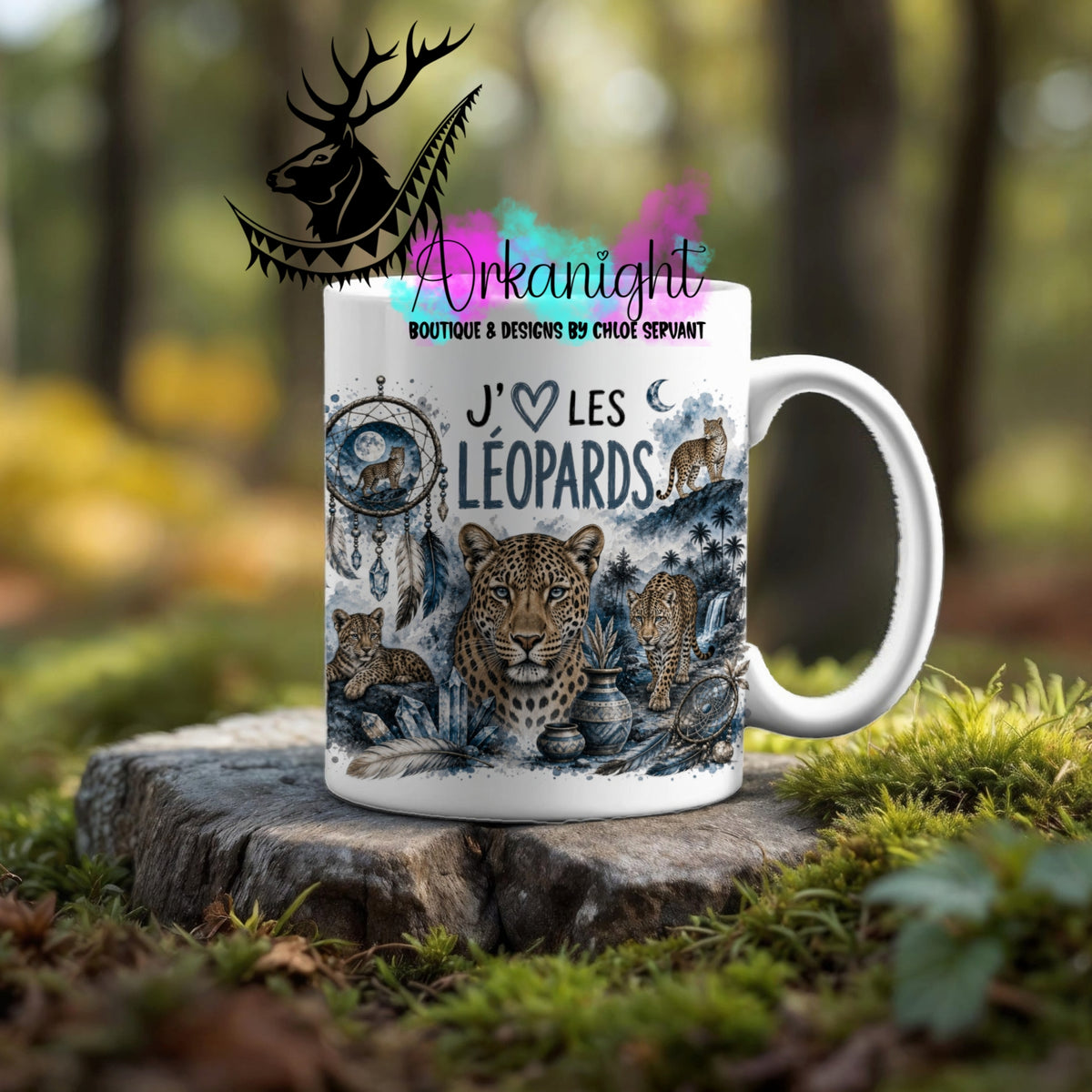 Tasse en céramique sur commande - Collection Boho Capteur de rêve ♡ Léopard