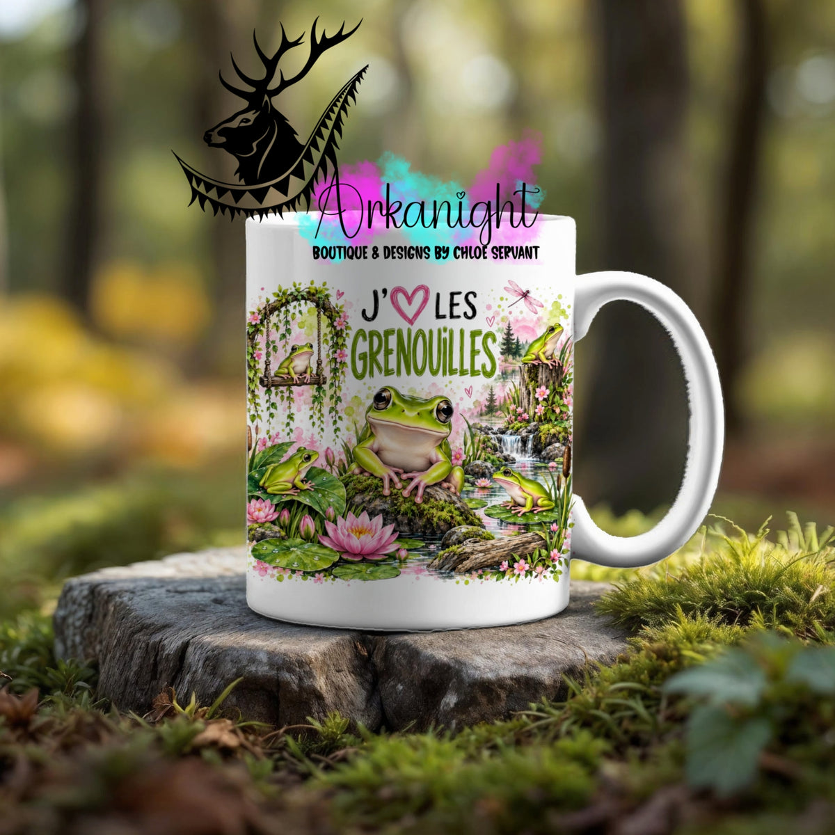 Tasse en céramique sur commande - Collection Boho Capteur de rêve ♡ Grenouilles