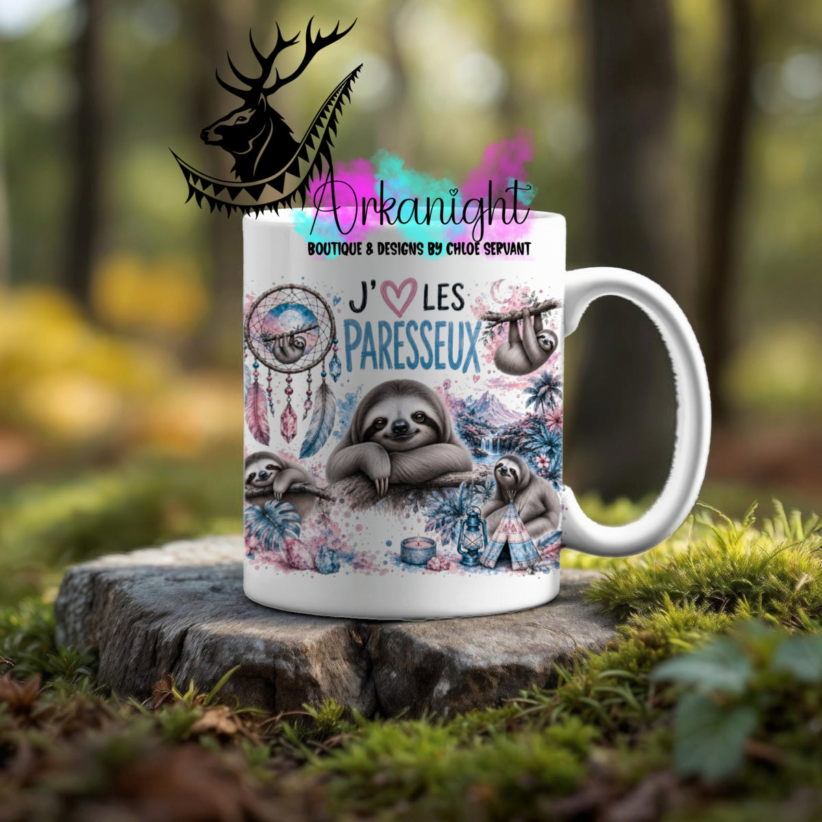Numérique - Tasse en céramique - Collection Boho Capteur de rêve ♡ Paresseux
