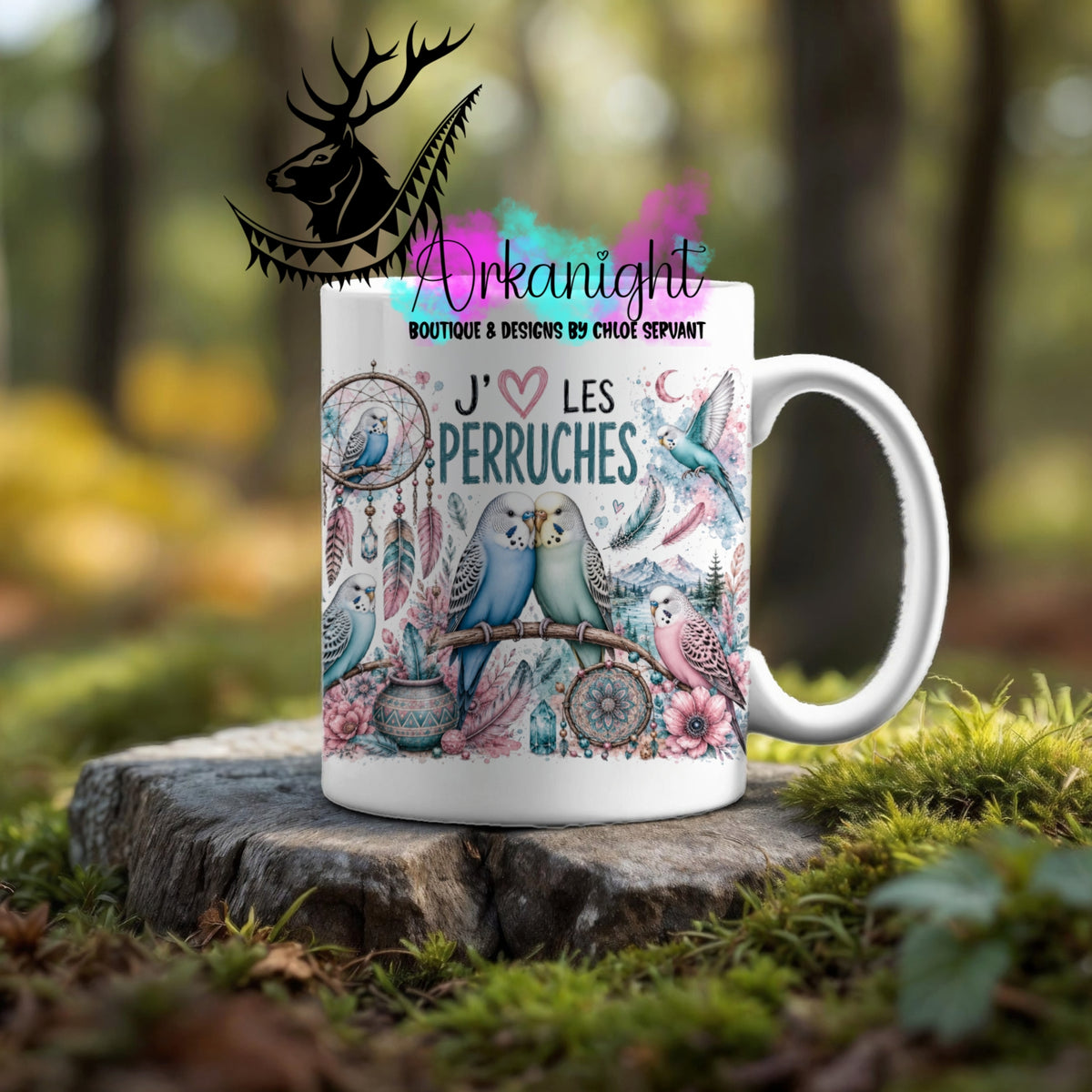 Numérique - Tasse en céramique - Collection Boho Capteur de rêve ♡ Perruches 2