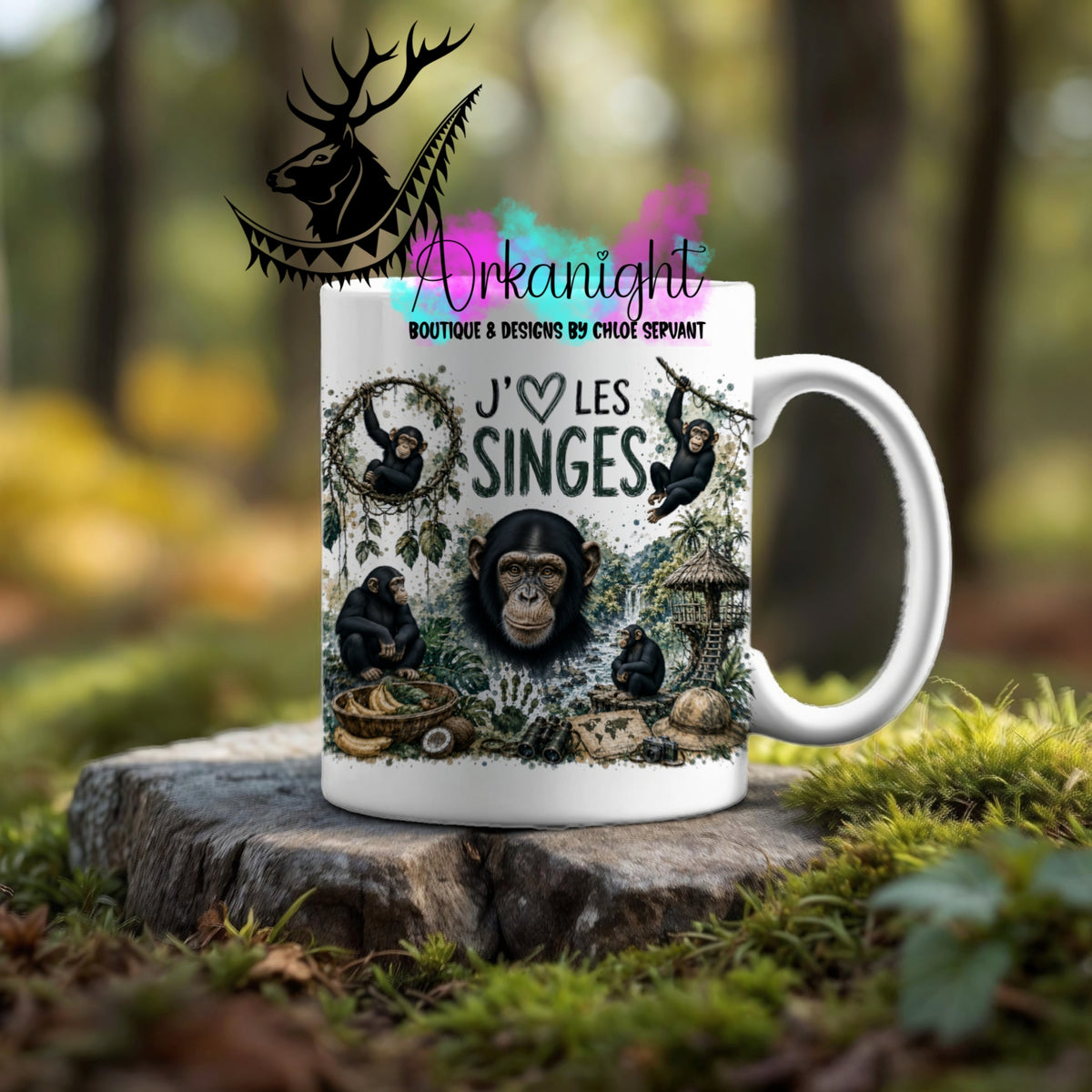 Tasse en céramique sur commande - Collection Boho Capteur de rêve ♡ Singe
