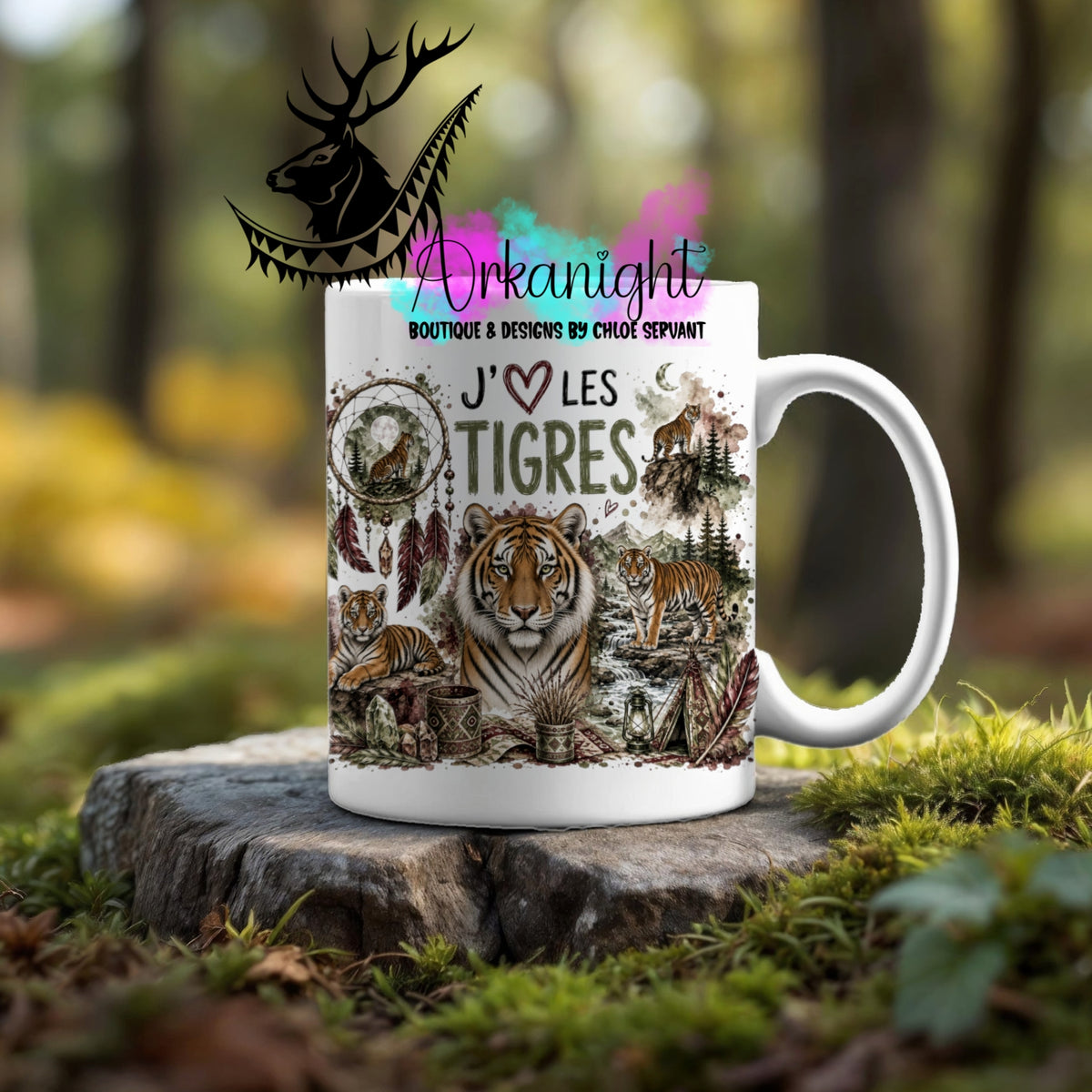 Numérique - Tasse en céramique - Collection Boho Capteur de rêve ♡ Tigre