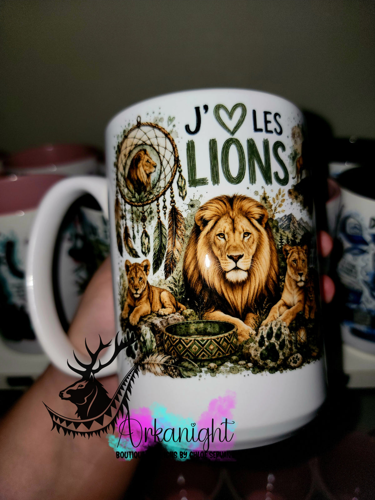 Tasse en céramique sur commande - Collection Boho Capteur de rêve ♡ Lion