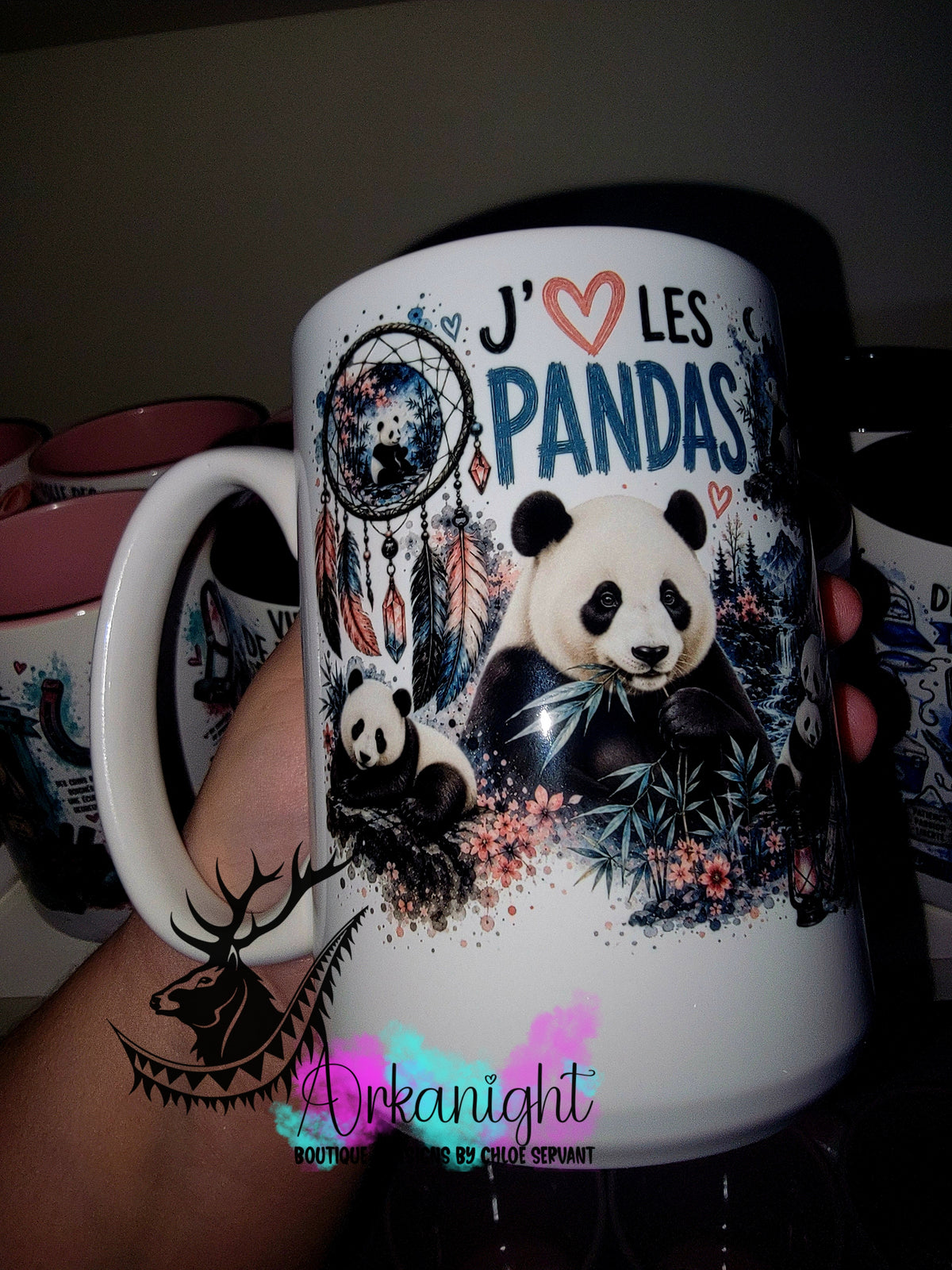 Tasse en céramique sur commande - Collection Boho Capteur de rêve ♡ Pandas
