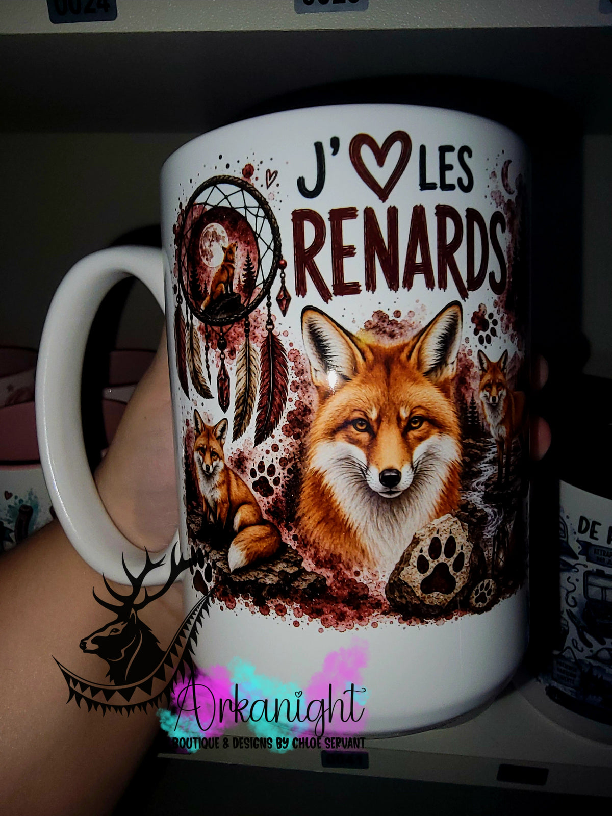 Tasse en céramique sur commande - Collection Boho Capteur de rêve ♡ Renard
