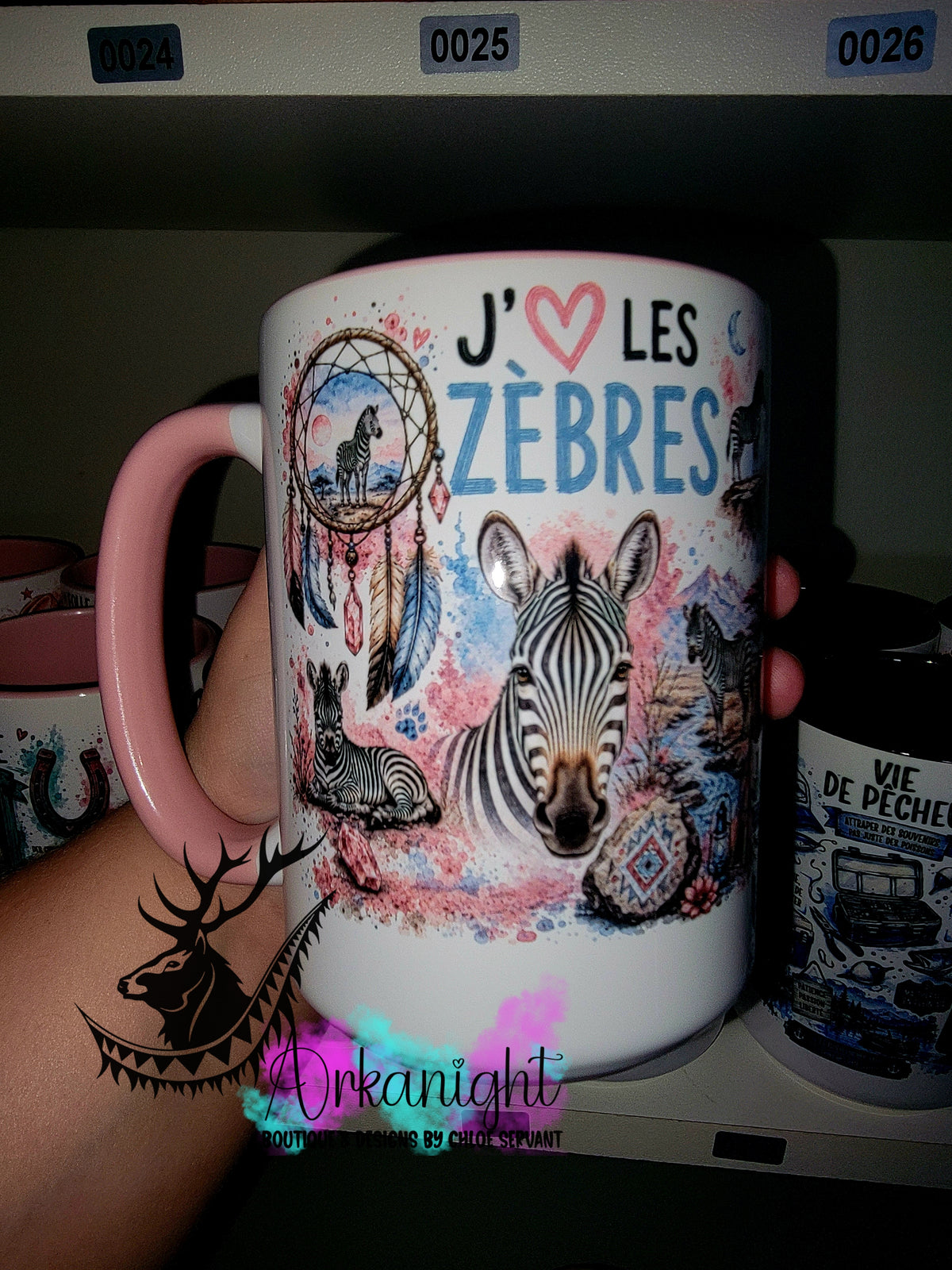 Tasse en céramique sur commande - Collection Boho Capteur de rêve ♡ Zèbre