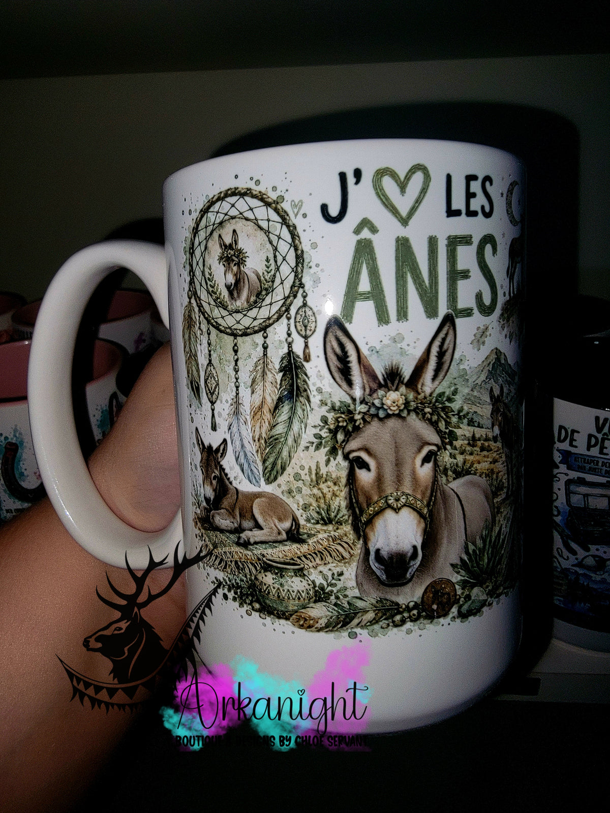 Tasse en céramique sur commande - Collection Boho Capteur de rêve ♡ Âne