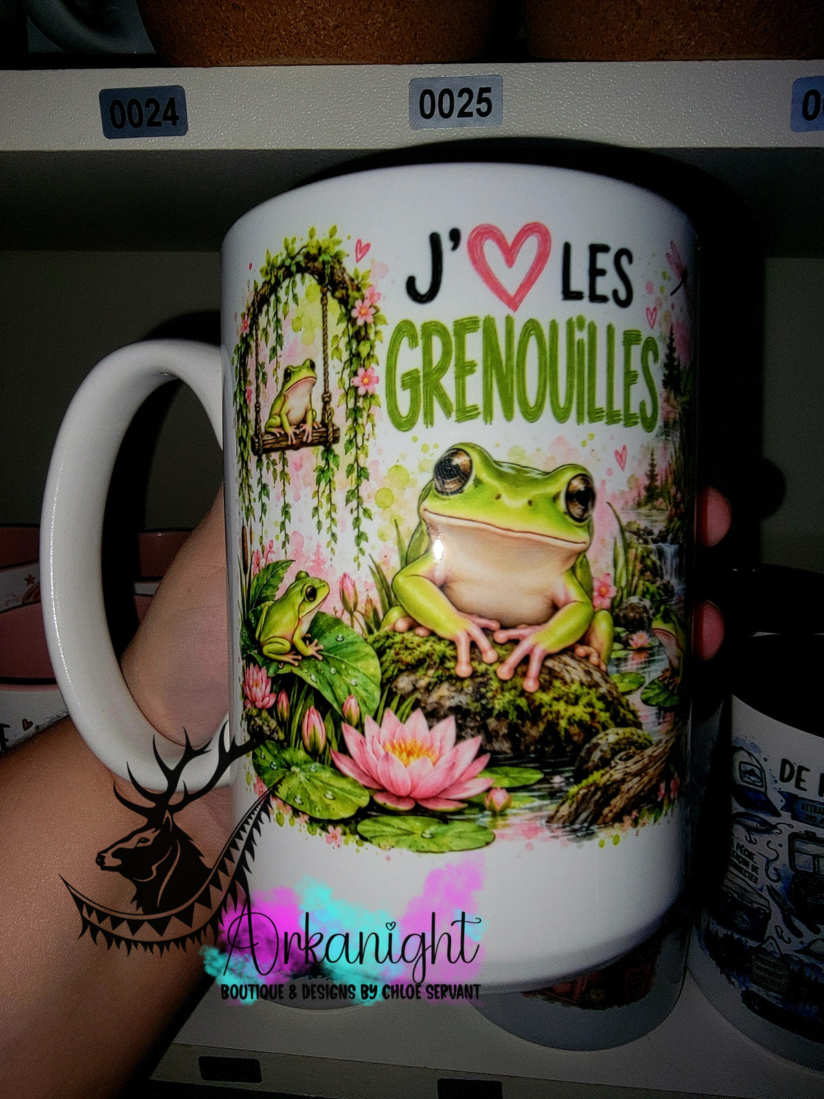 Tasse en céramique sur commande - Collection Boho Capteur de rêve ♡ Grenouilles