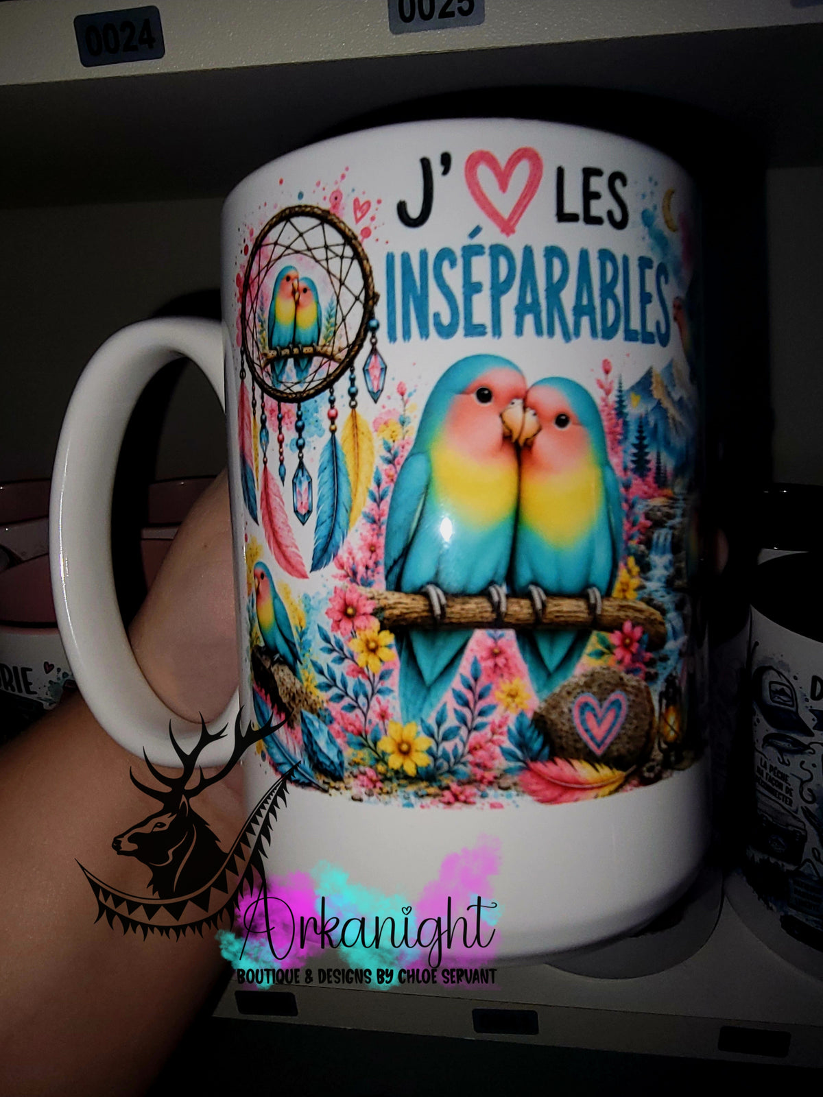 Tasse en céramique sur commande - Collection Boho Capteur de rêve ♡ Inséparables 2