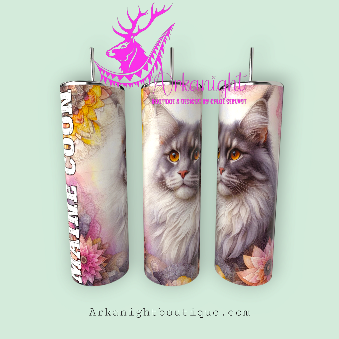 Numérique - Maman de Maine Coon - Mandalas - Gris - 01