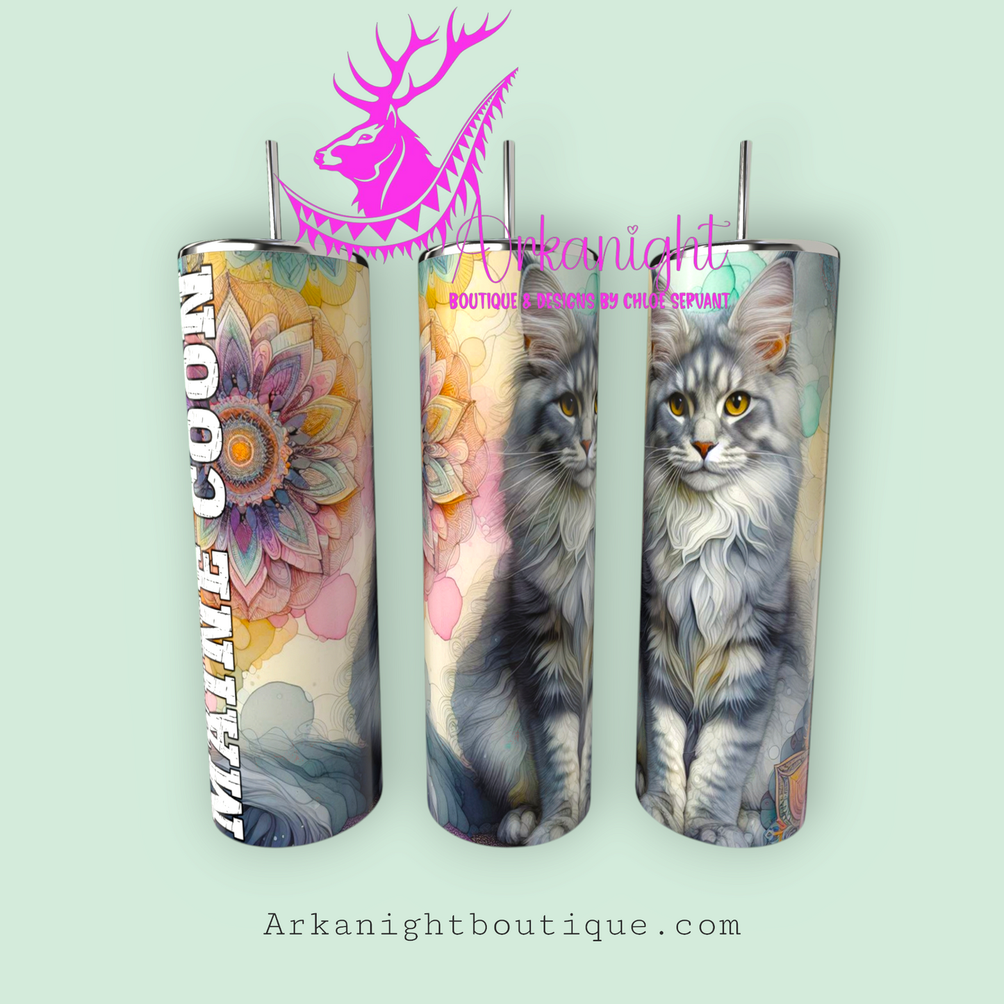 Numérique - Maman de Maine Coon - Mandalas - Gris - 02