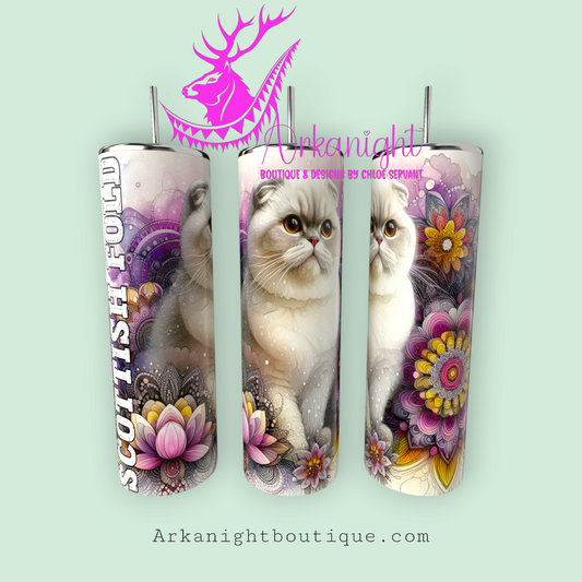 Gourde sur commande - Maman de Scottish Fold - Mandalas - 03