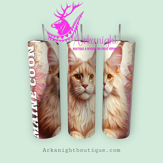 Gourde sur commande - Maman de Maine Coon - Mandalas - Roux - 02