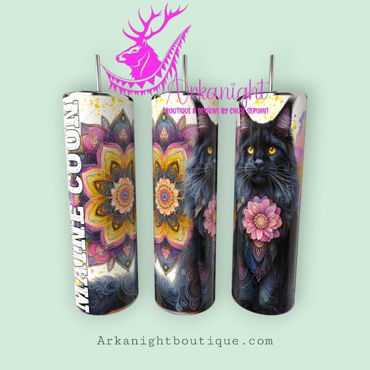 Numérique - Maman de Maine Coon - Mandalas - Noir - 03