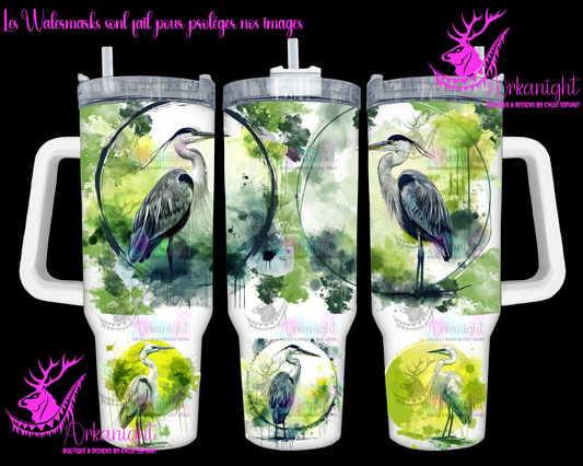 Gourde 40 oz sur commande - Lines Arts Grand Heron