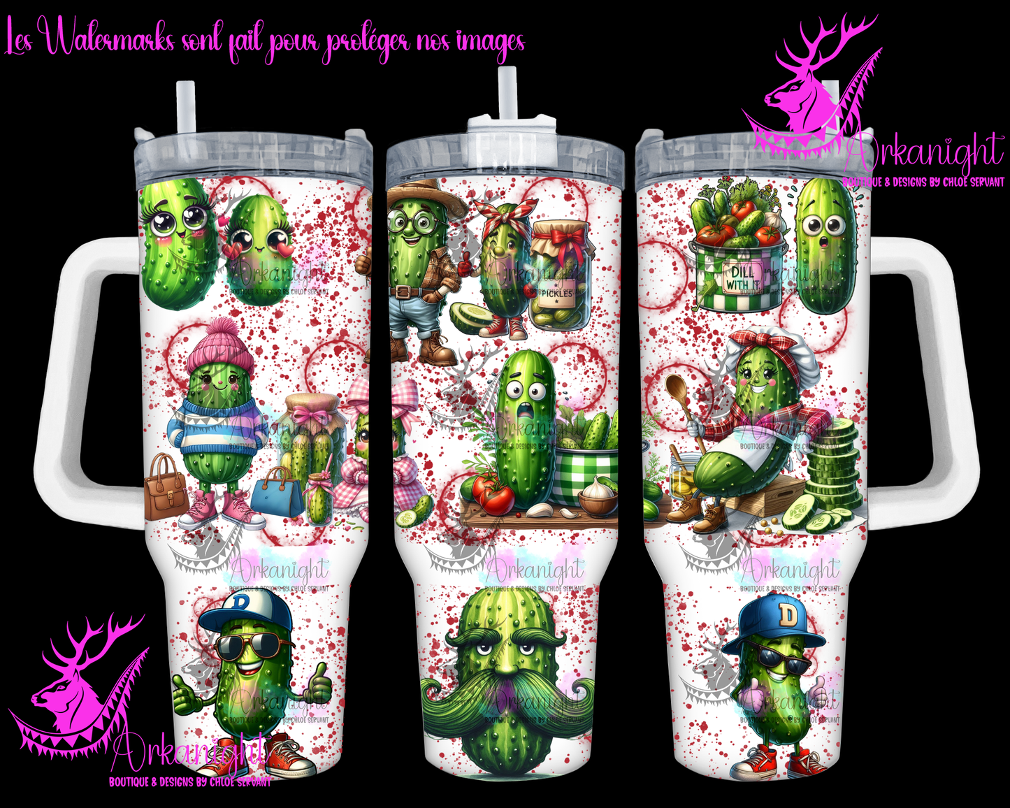 Numérique 40 oz - Autumn 2024 - Pickles- Version Rose et Rouge