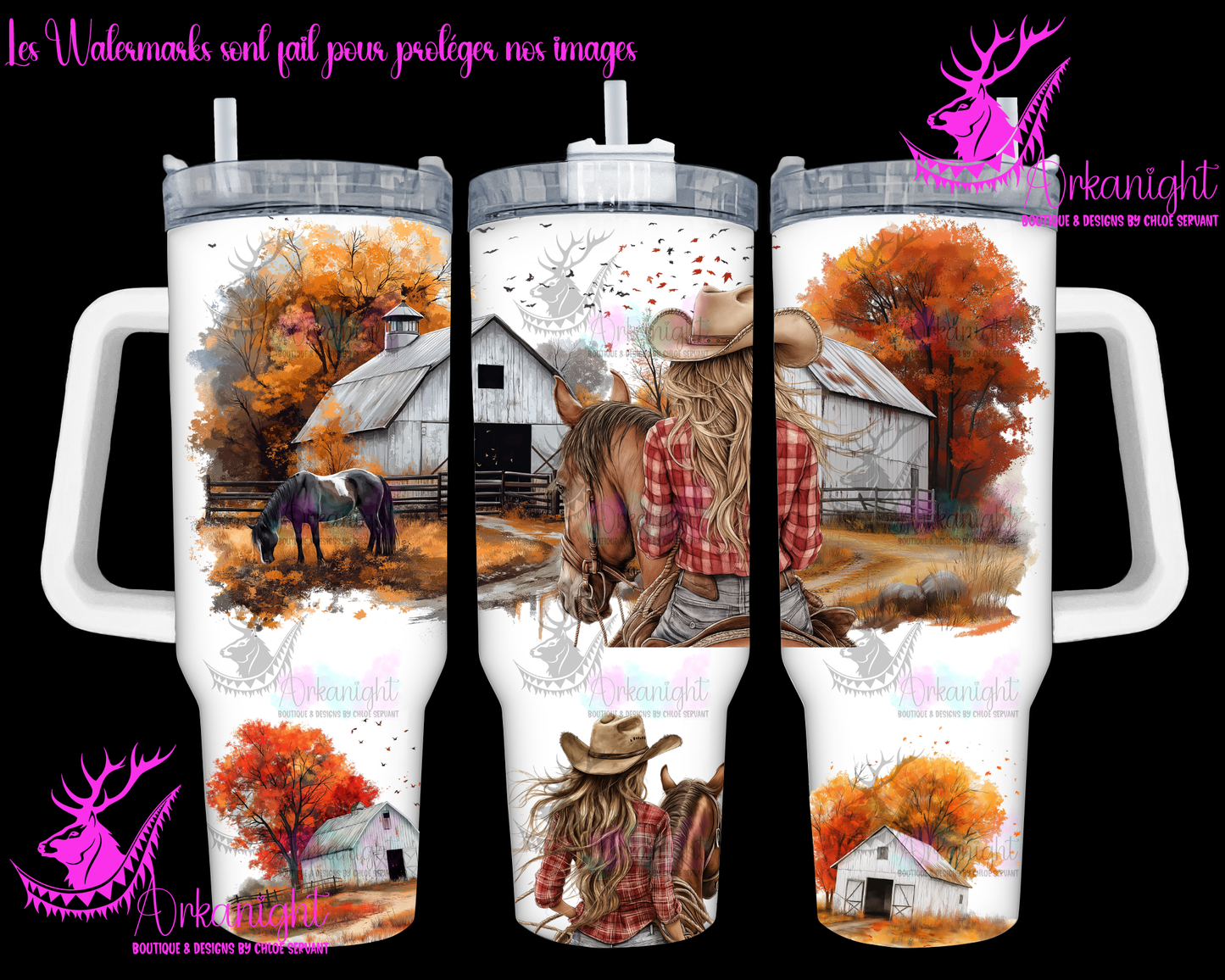 Numérique 40 oz - Autumn 2024 - Red Plaid Shirt Cowgirl