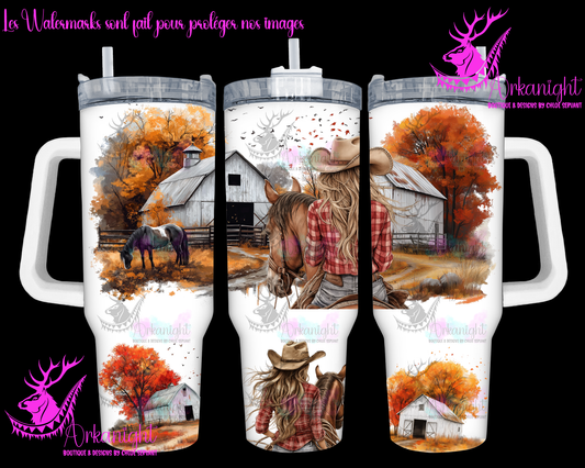 Numérique 40 oz - Autumn 2024 - Red Plaid Shirt Cowgirl