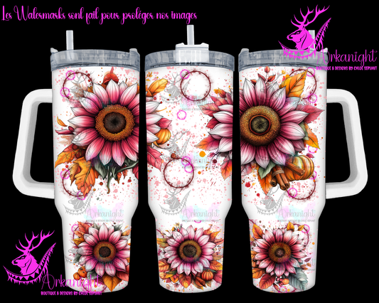 Gourde 40 oz sur commande - Autumn 2024 - Pink Sunflower