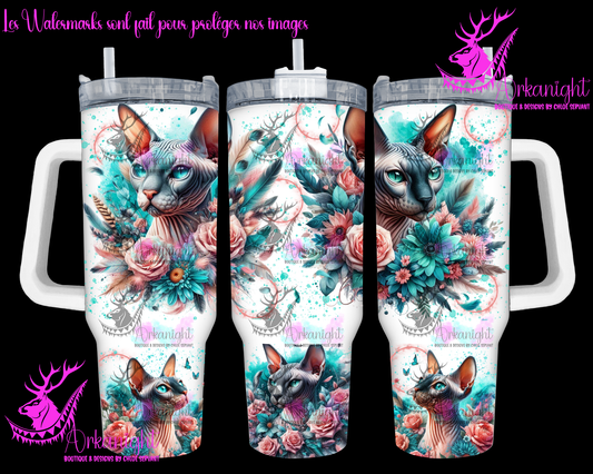 Gourde 40 oz sur commande - Turquoise Sphynx