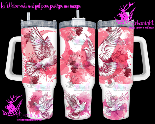 Gourde 40 oz sur commande - Lines Arts Dove