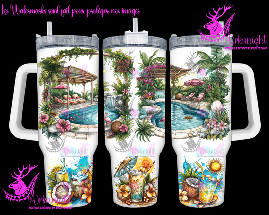 Gourde 40 oz sur commande - Pool Party