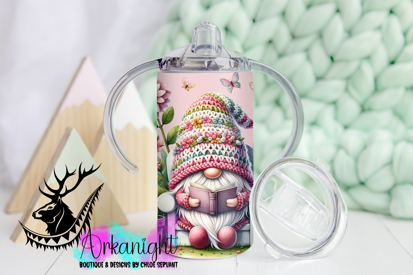 Gourde - Biberon Évolutif sur commande - Pink Summer Gnome