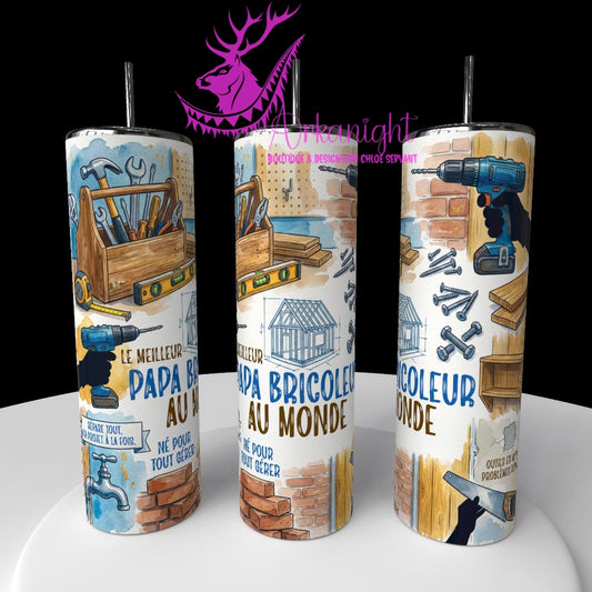 Gourde sur commande - Collection Métiers & Occupations - Meilleur papa bricoleur - 01