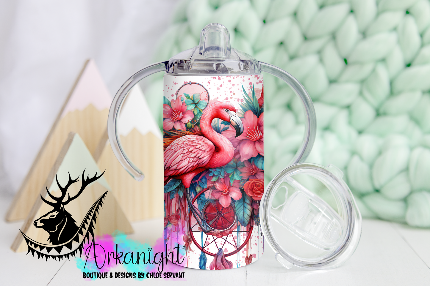Gourde - Biberon Évolutif sur commande - Watercolor Boho Flamingo